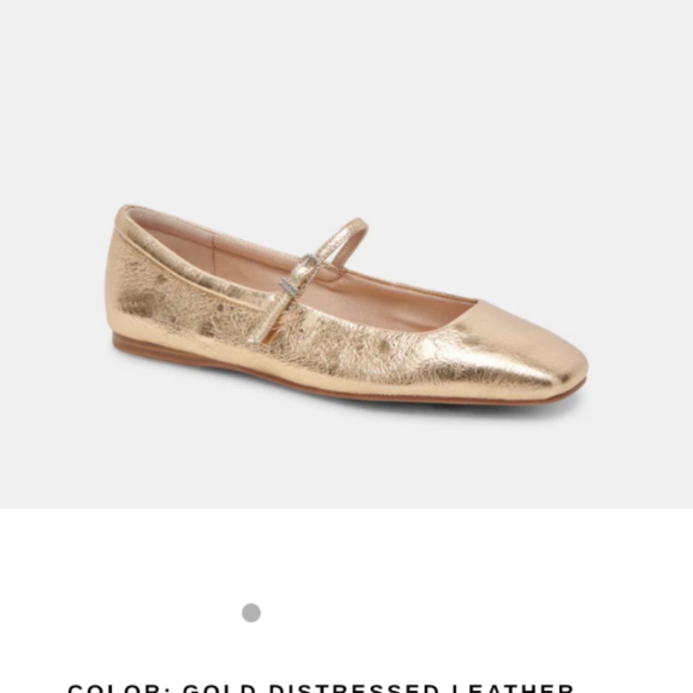 Reyes Dolce Vita Gold Leather Ballet Flat size 10 - Picture 6 of 10
